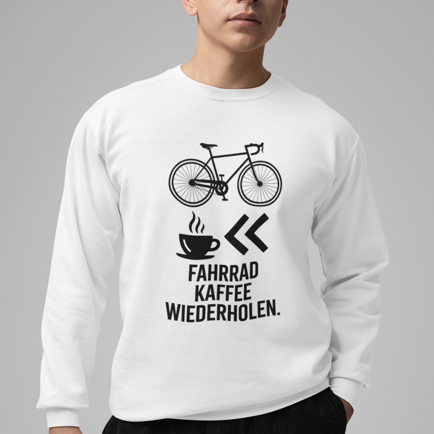 "Fahrrad Kaffee Wiederholen" Sweatshirt