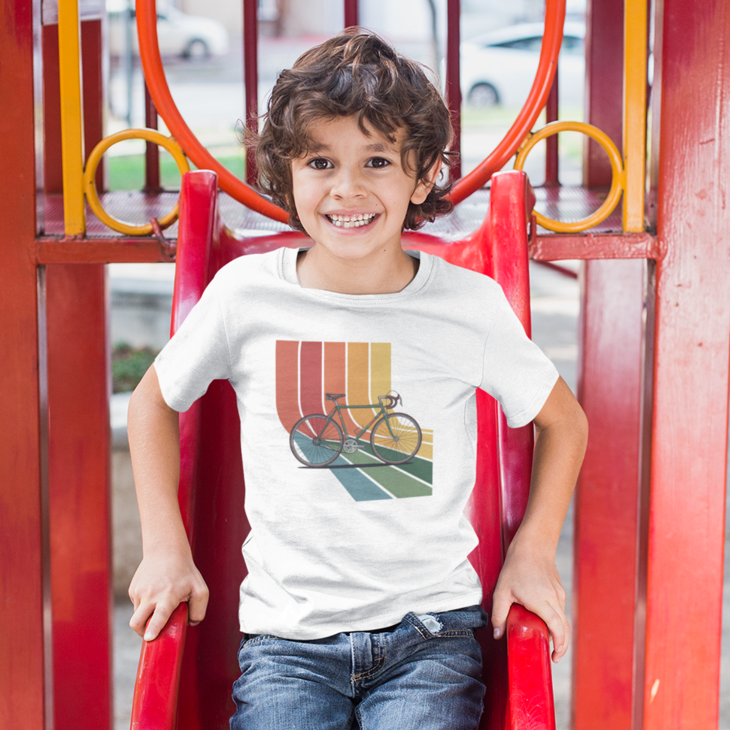 "Retro Fahrrad" Premium Organic Shirt Kids